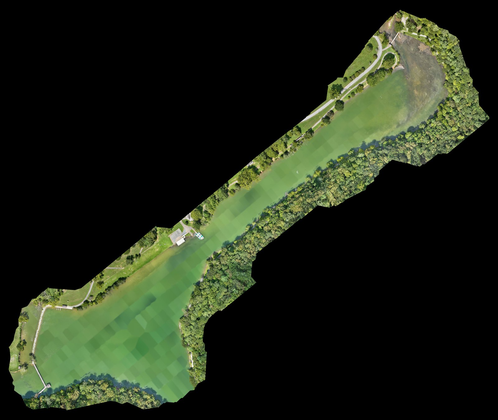 Actual T-CAS orthomosaic of Steele Creek Park produced from Matrice 4E imagery
